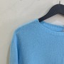 Πλεκτό πουλόβερ basic γαλάζιο